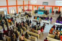 Tampak Ruangan Dalam Gereja Immanuel Kawasi Obi 