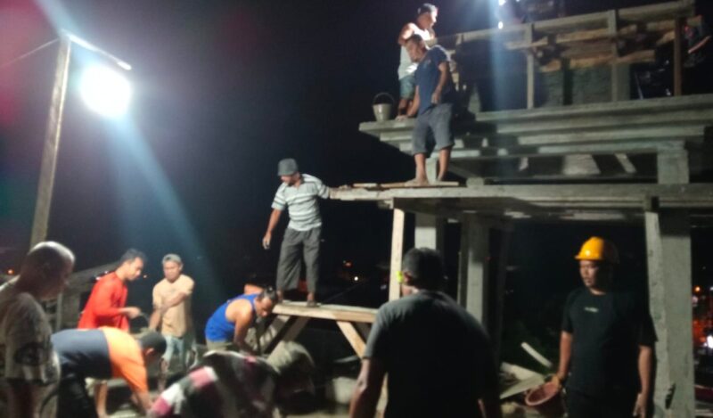 Pengecoran Menara Masjid Sabilil Mutahidin Kelurahan Maliaro