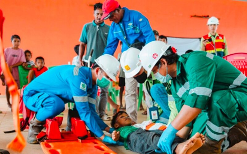 Warga Kawasi Perankan Korban Bencana Dalam Simulasi Evakuasi Tanggap Bencana