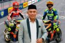 Ketua IMI Halbar, Yoram Uang, Dengan Latar Tim Pembalap